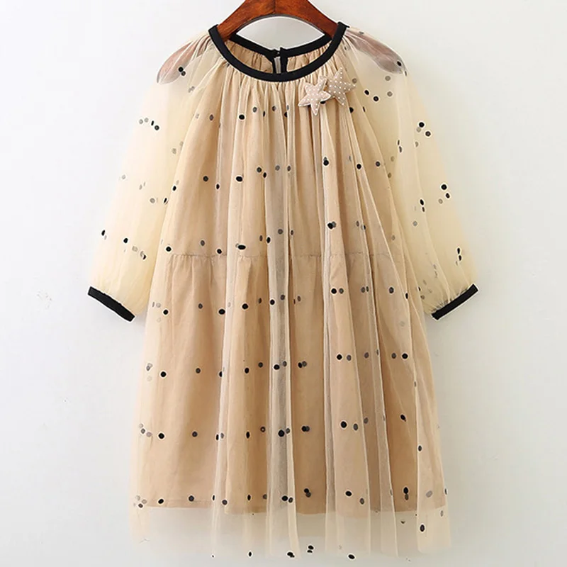 BL1032-Beige Sodawn/Новое Кружевное платье принцессы с цветочным рисунком; осеннее платье для девочек; зимняя одежда с длинными рукавами и объемными лепестками; Одежда для девочек из пряжи и тюля - Цвет: BL1032-Beige