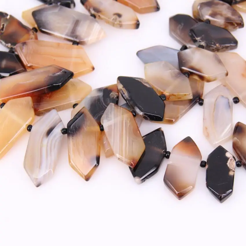 Полированный необработанный натуральный сон ачат плиты палка бусины кулон