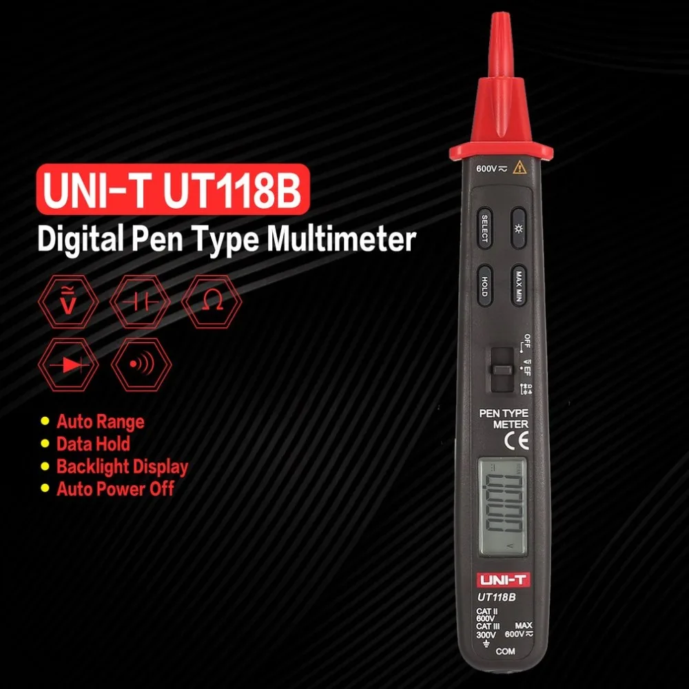 UNI-T UT118B миниатюрный портативный цифровой ручка Тип мультиметр с автоматическим