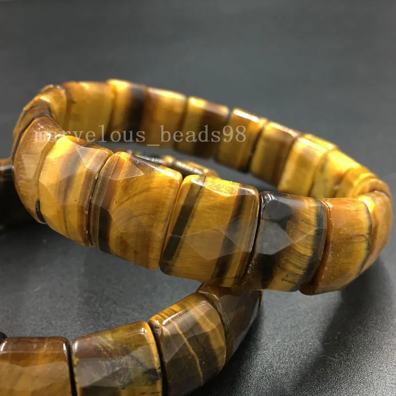 Tigers Eye G8311 Обсидиановый Кристалл жаспе Лабрадорит тигры глаз родорит унакит для женщин мужчин искусство стрейч браслет 71/" PWB605b - Окраска металла: Tigers Eye G8311