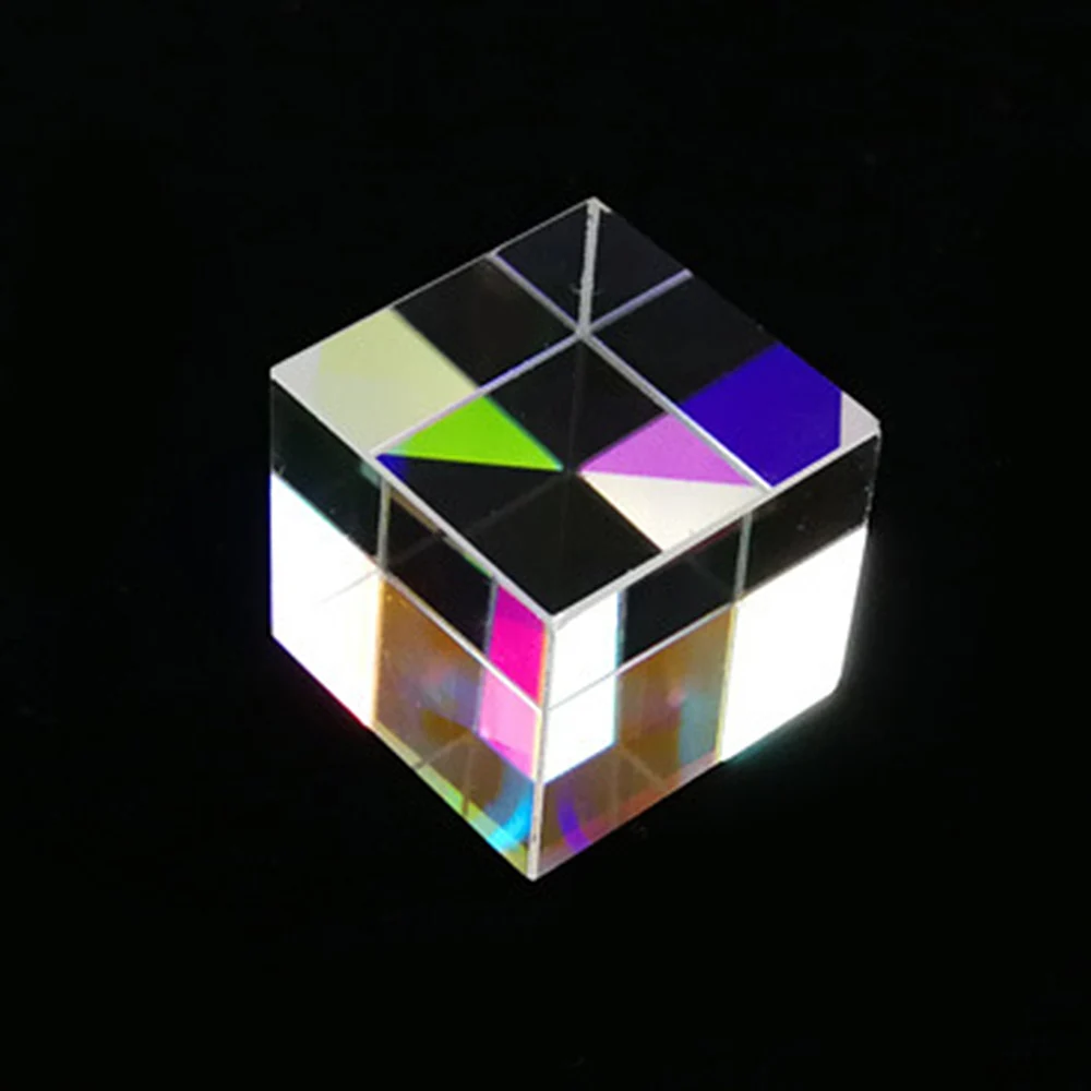 Шестисторонний X Cube яркий световой куб витражное стекло призма рассекающая луч