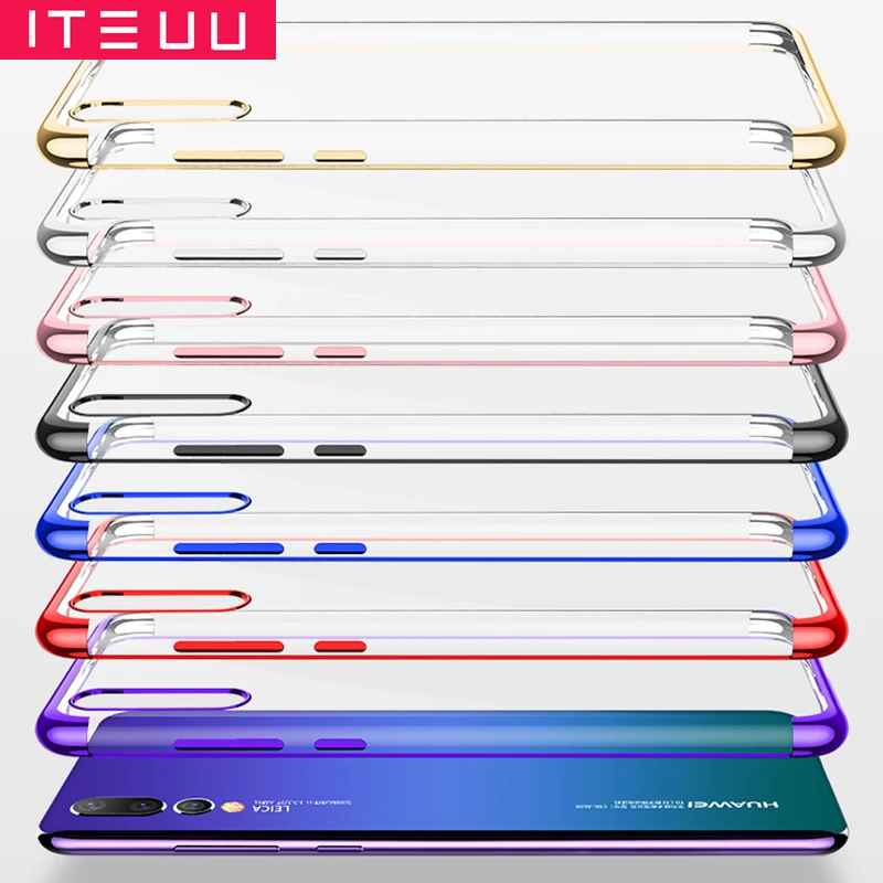 ITEUU ТПУ прозрачный гальванический чехол для телефона huawei P20 PRO Чехлы мягкая