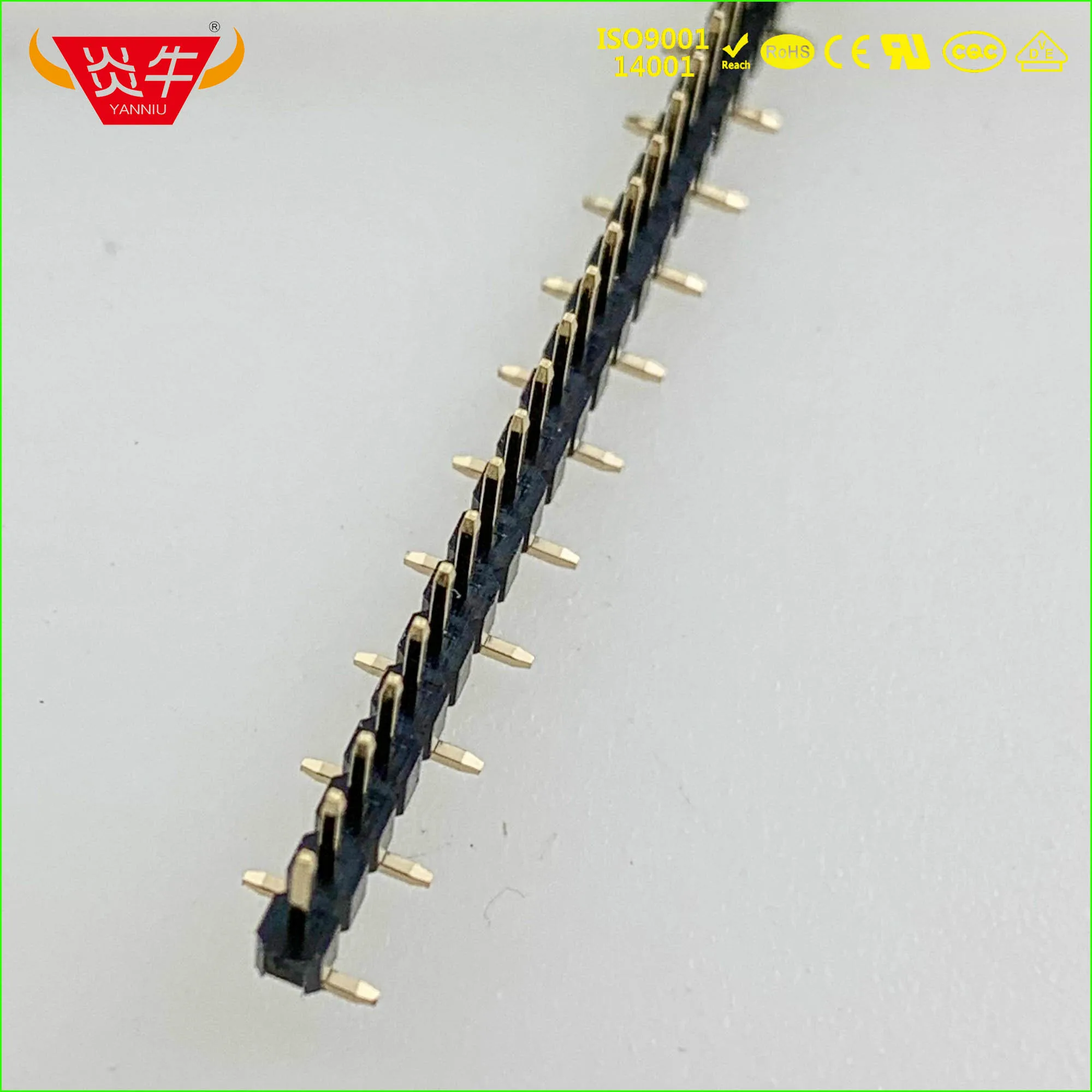 2,0 мм Шаг 1X40P 40PIN разъем однорядные разъемы вертикальный штыревой разъём SMT выдерживает высокие температуры позолоченные