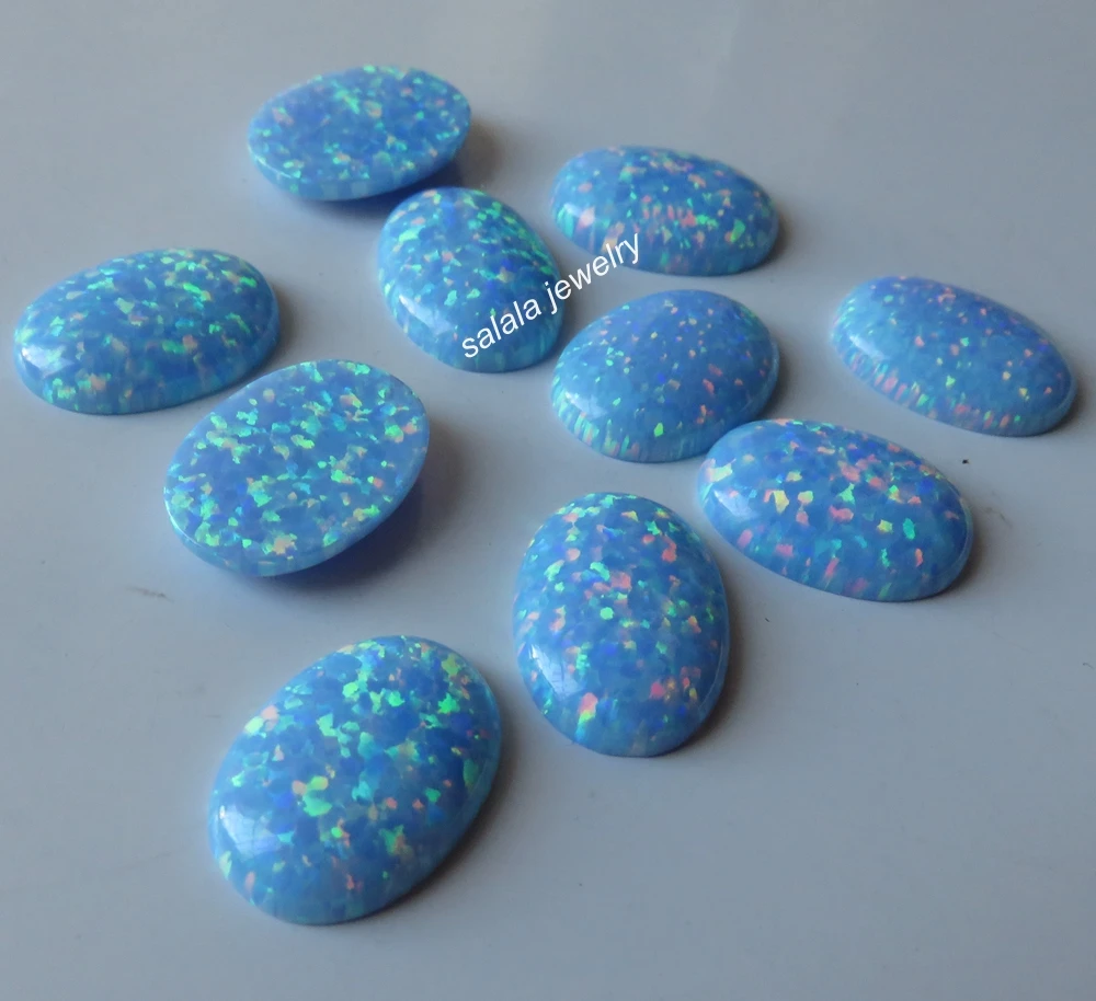 

20pcs/lot 13x18mm Synthetic Oval Cabochon Fire Opal Stone for DIY Jewelry Oval Cut Resin Opal for DIY Jewelry