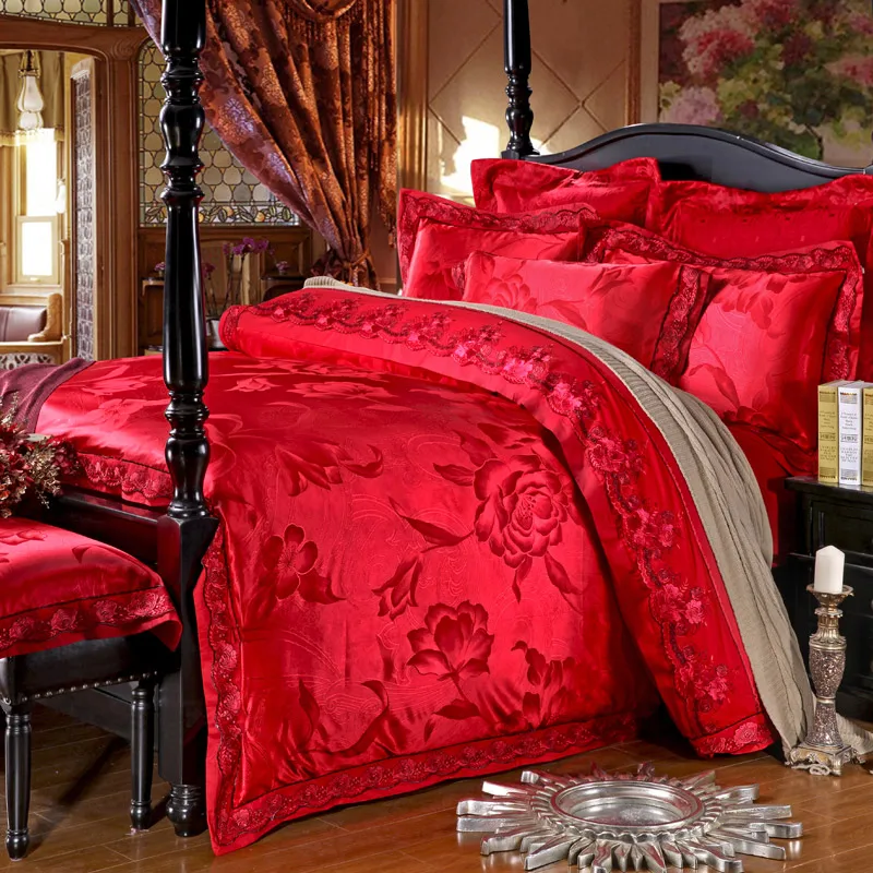 4/6 шт. Комплект постельного белья из жаккарда и шелка | Дом сад