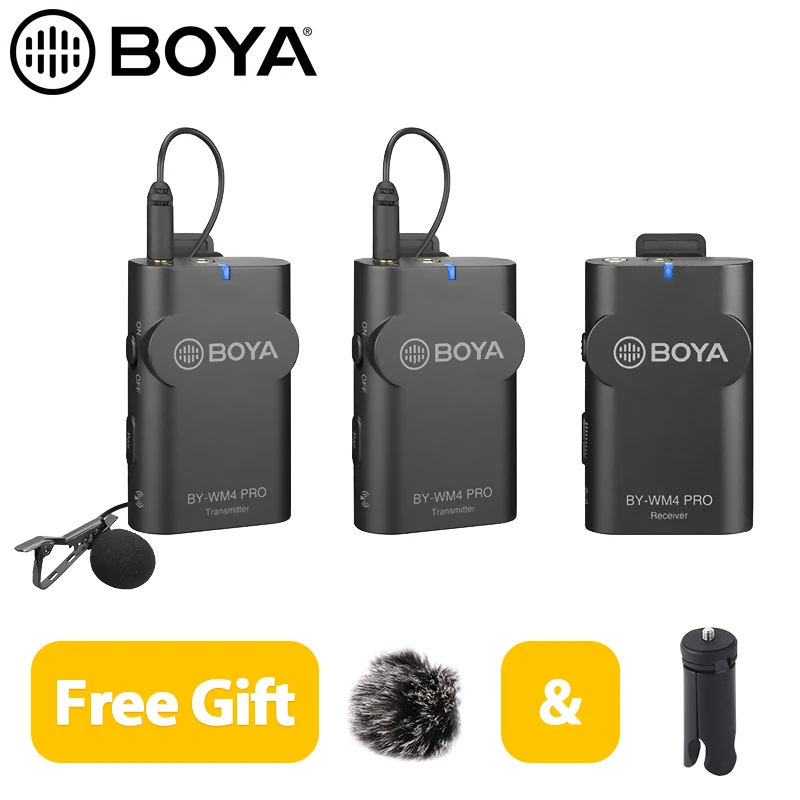 BOYA WM4 Pro II BY-WM6/BY-WM5/BY-WM8 UHF Беспроводная микрофонная система всенаправленный петличный микрофон для ENG EFP DV DSLR - Цвет: Only WM4 PRO