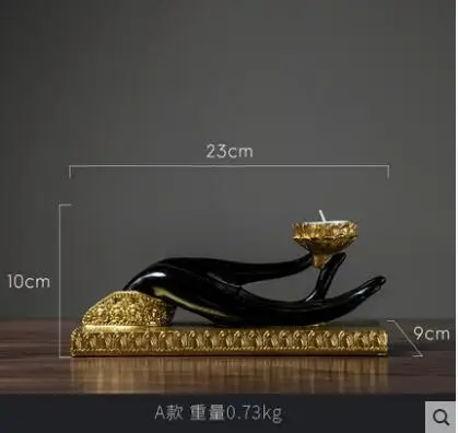Декор для дома Zen ручка Будды поделки из смолы мебель гостиной подсвечник ~ | Дом и