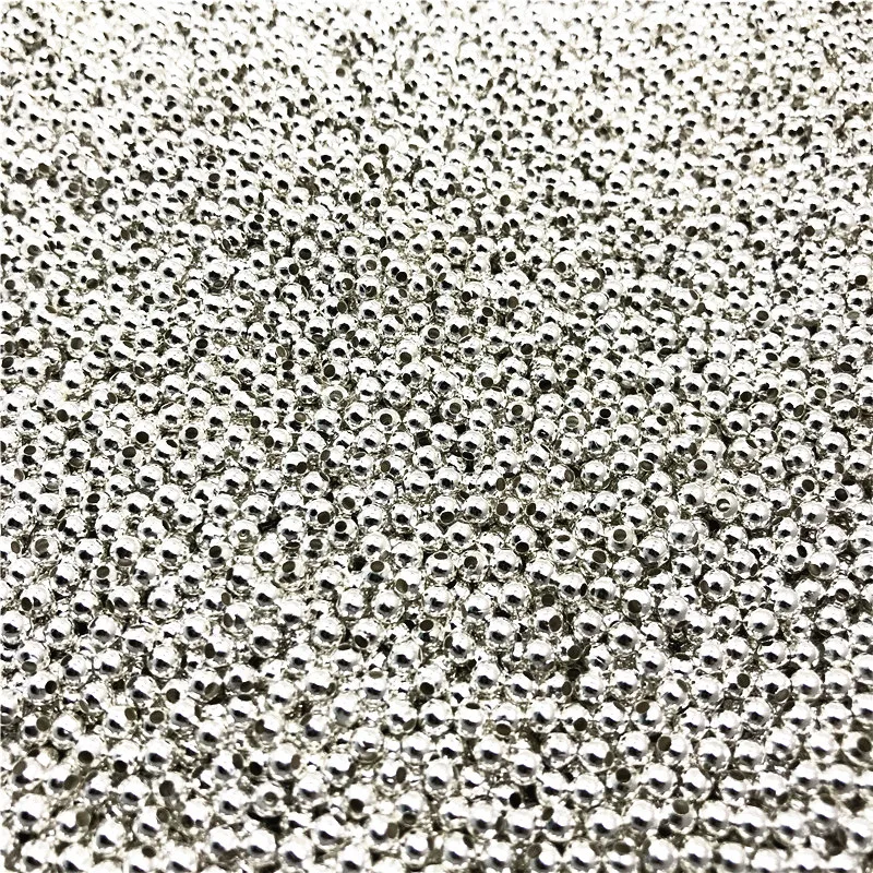 

Hot 2/4/6mm Silver Metal Beads Smooth Ball Spacer Beads For Jewelry Making DIY Bracelet Necklace bead caps