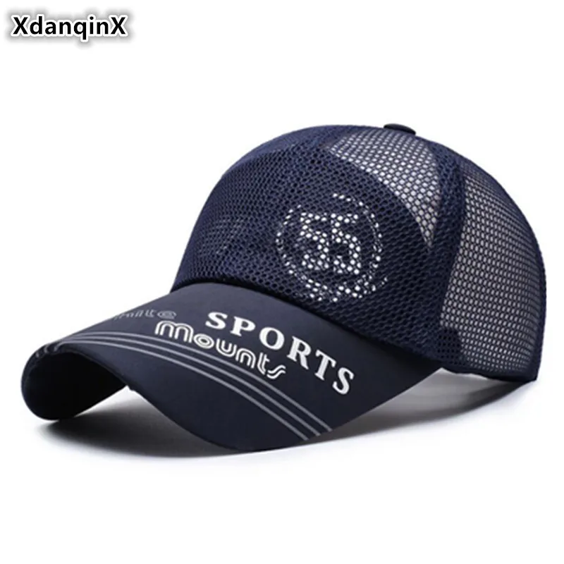 

XdanqinX 2021 Summer New Men's Breathable Mesh Cap Ventilation Baseball Caps Adjustable Women's Ponytail Sports Caps Couple Hat