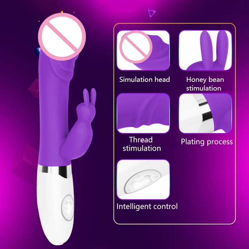 30 скоростей двойной вибратор AV волшебная палочка в виде кролика секс игрушки для