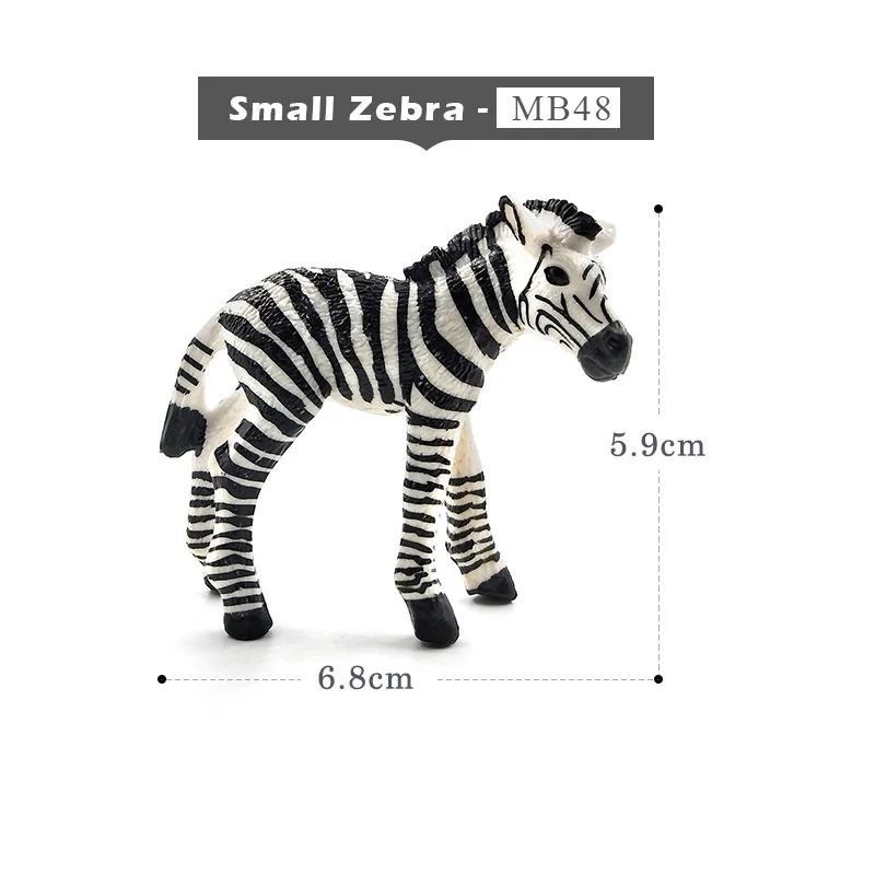 Small Zebra Страус Сурикат Окапи Лебедь волк крокодил платипус олень модель животного свинья фигурка домашний декор Фея Украшения Сада аксессуары - Цвет: Small Zebra