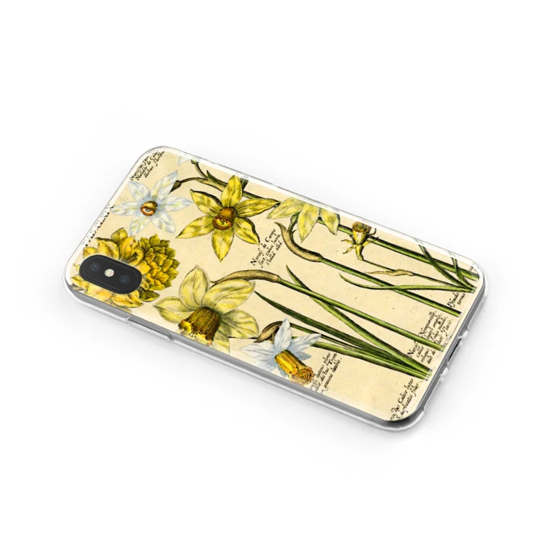 Нарцисс Botanical Art Capa мягкие ТПУ Силиконовые чехлы для телефонов iPhone XS Max XR 7 8 6 S Plus 5s 5