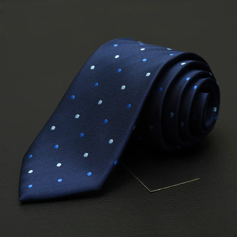 Деловые галстуки для мужчин темно синие винтажные на шею полосатые 7 см