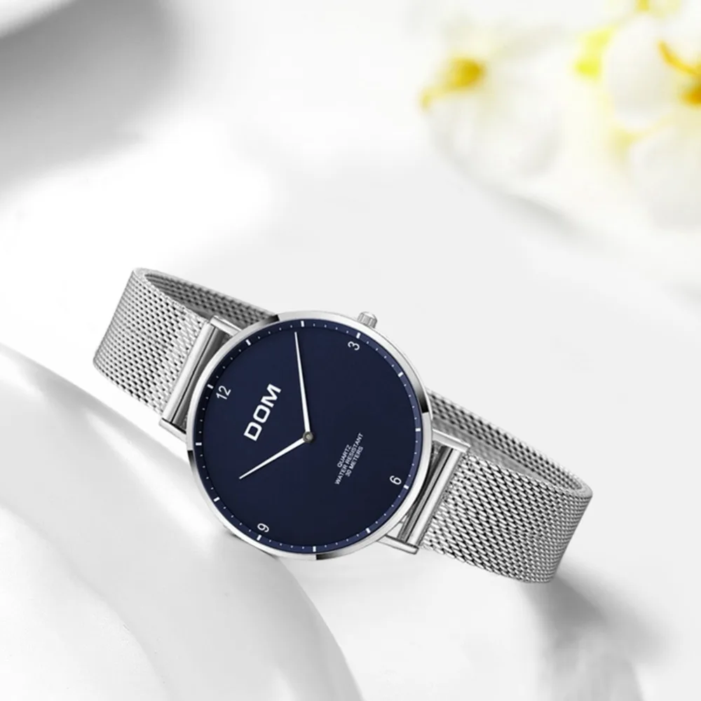 DOM женское платье часы люксовый бренд женские кварцевые из нержавеющей стали