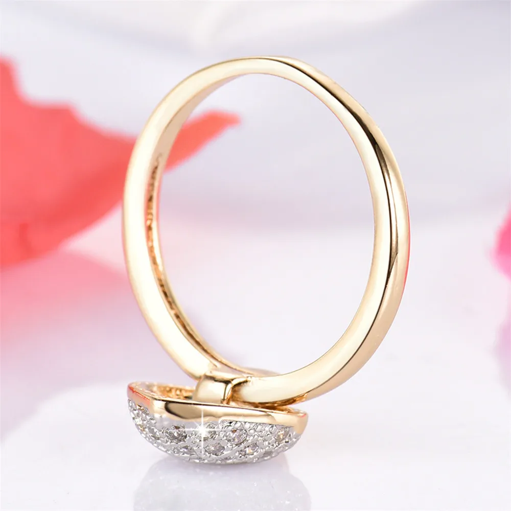 Женское кольцо с сердечком MOLIAM Promise Помолвочное золотого цвета фианитом подарок