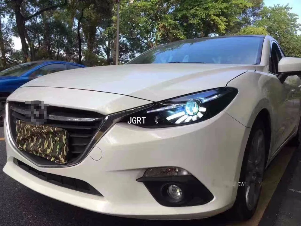 Автомобильный стиль светодиодный фары для Mazda 3/Axela- для Axela Головной фонарь светодиодный DRL Объектив двойной луч H7 HID Xenon bi xenon объектив