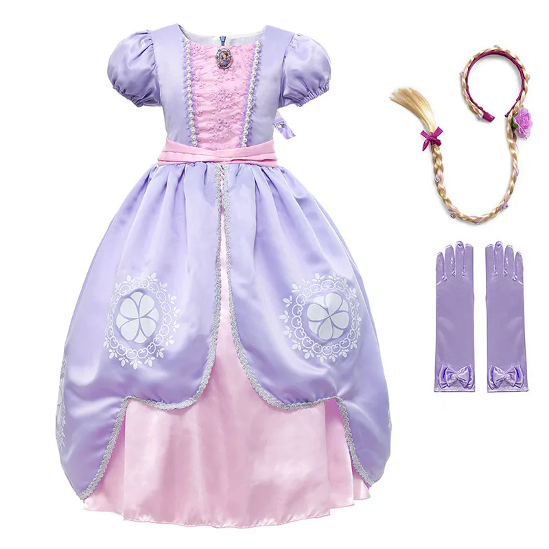 Dress Set-2 Роскошная детская одежда принцессы Софии; летнее платье для костюмированной вечеринки; маскарадный костюм для детей на день рождения; нарядное платье Софии - Цвет: Dress Set-2