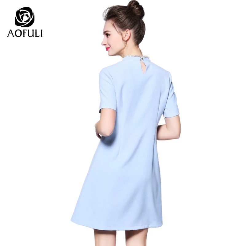 Размер 2XL Элегантное синее короткое платье летнее кружевное Прозрачное