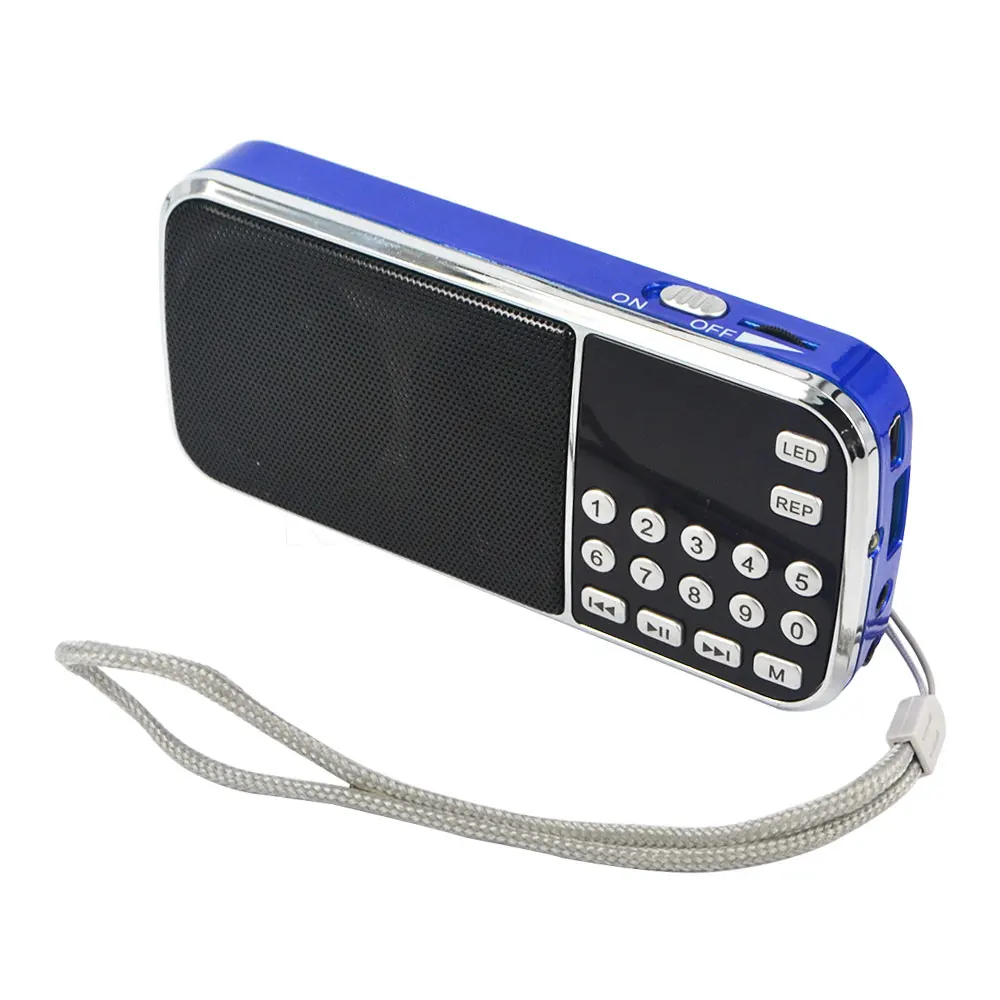 

kebidumei 2017 Newest L-088 Portable HIFI Mini Speaker MP3 Audio Player Flashlight Amplifier Micro SD TF FM Radio Black/Blue/Red