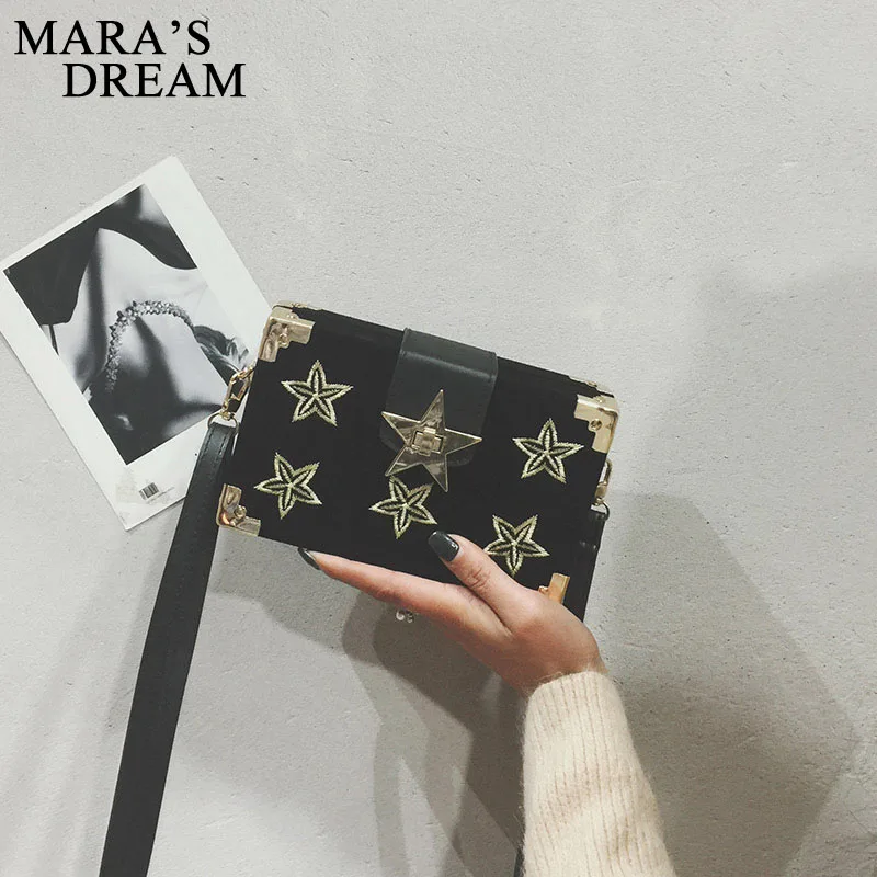 Женские сумки клатчи Mara's Dream 2018 модная однотонная велюровая сумка мессенджер со