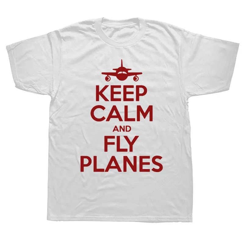 WHITE Чтобы лететь или не лететь Забавные футболки пилота мужская одежда Keep Calm and Fly Planes летняя хлопковая футболка с коротким рукавом для мужчин - Цвет: WHITE