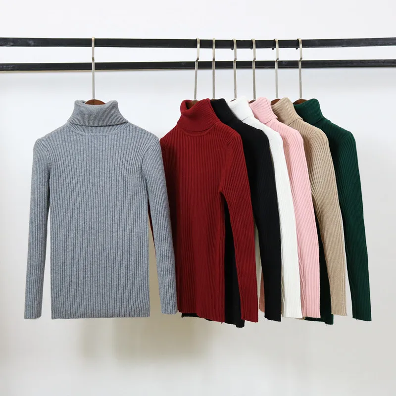 Women Rolled Neck Ribbed Knit Fitting Sweater Fitted Pullover | Женская одежда