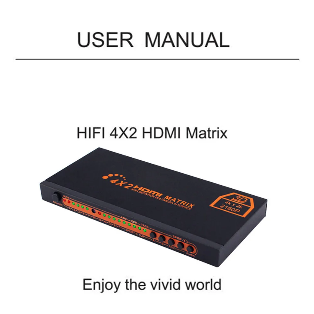 4K * 2K 3D 1080P V1.4 HDMI матрица 4x2 с пультом дистанционного управления 4 в 2 выхода