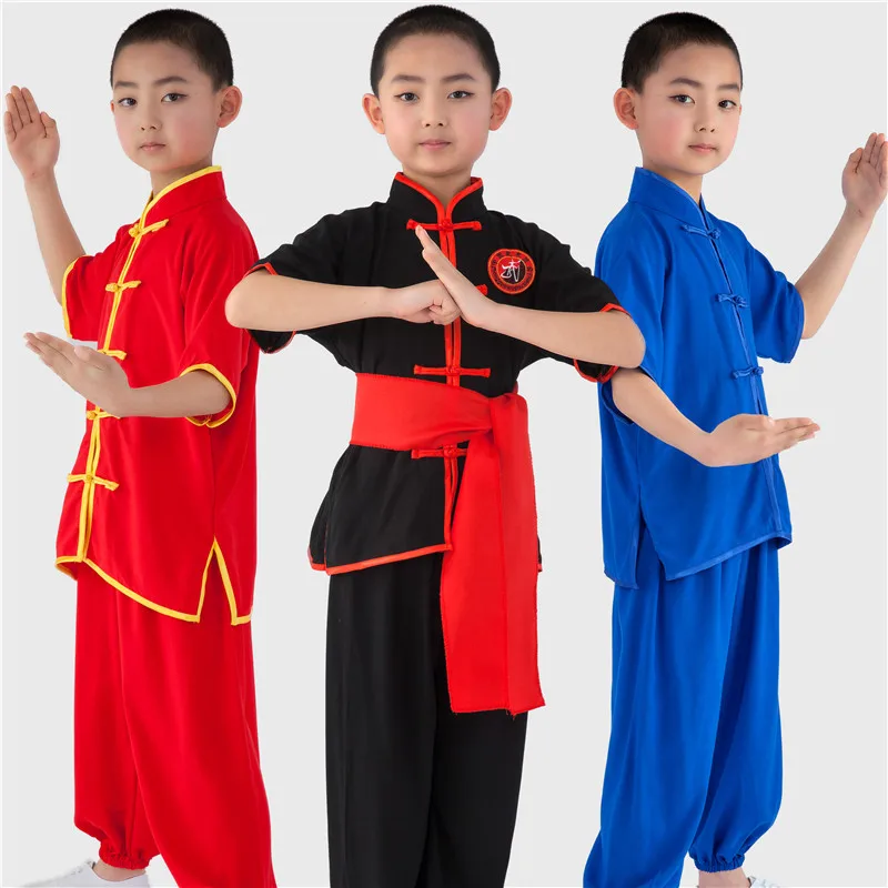Хлопковая детская форма Wushu Tai Chi для кунг фу костюмы детей 