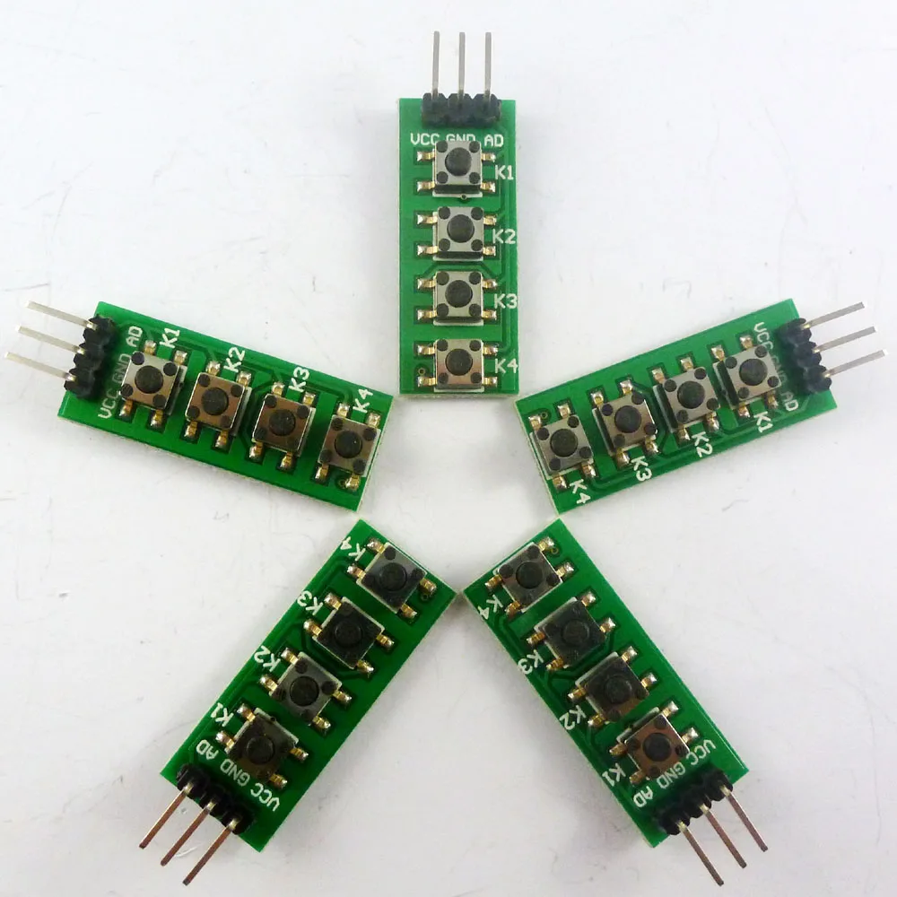 5 шт. 3 в 4 кнопки AD клавиатура аналоговая Кнопка вывода для Arduino nano uno raspberry pi