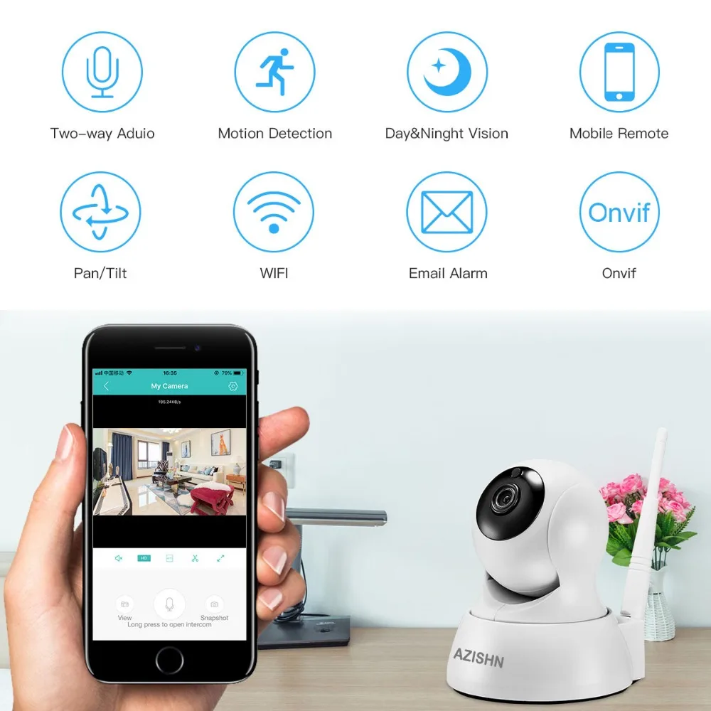 HD 720P домашняя Wi-Fi IP-камера безопасности 1 МП двухстороннее аудио беспроводная