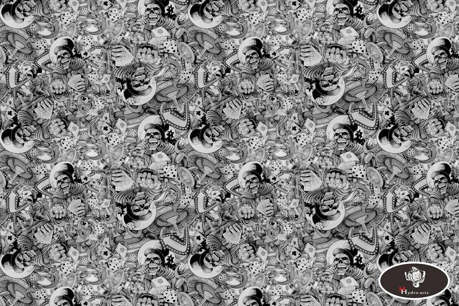 Высококачественная гидрографическая пленка с черепом водная гидротрансферная