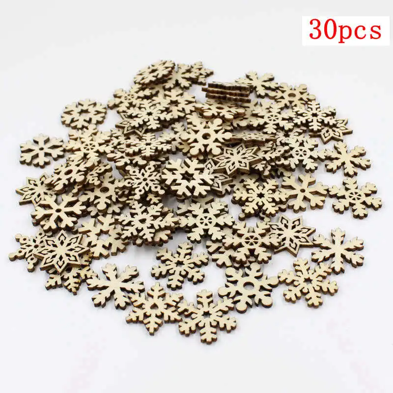 25mm 30pcs 30/50/100 шт, 25 мм, Рождественская Снежинка деревянные пуговицы подходит швейно-альбом для скрапбукинга "сделай сам" Свадебные украшения - Цвет: 25mm 30pcs