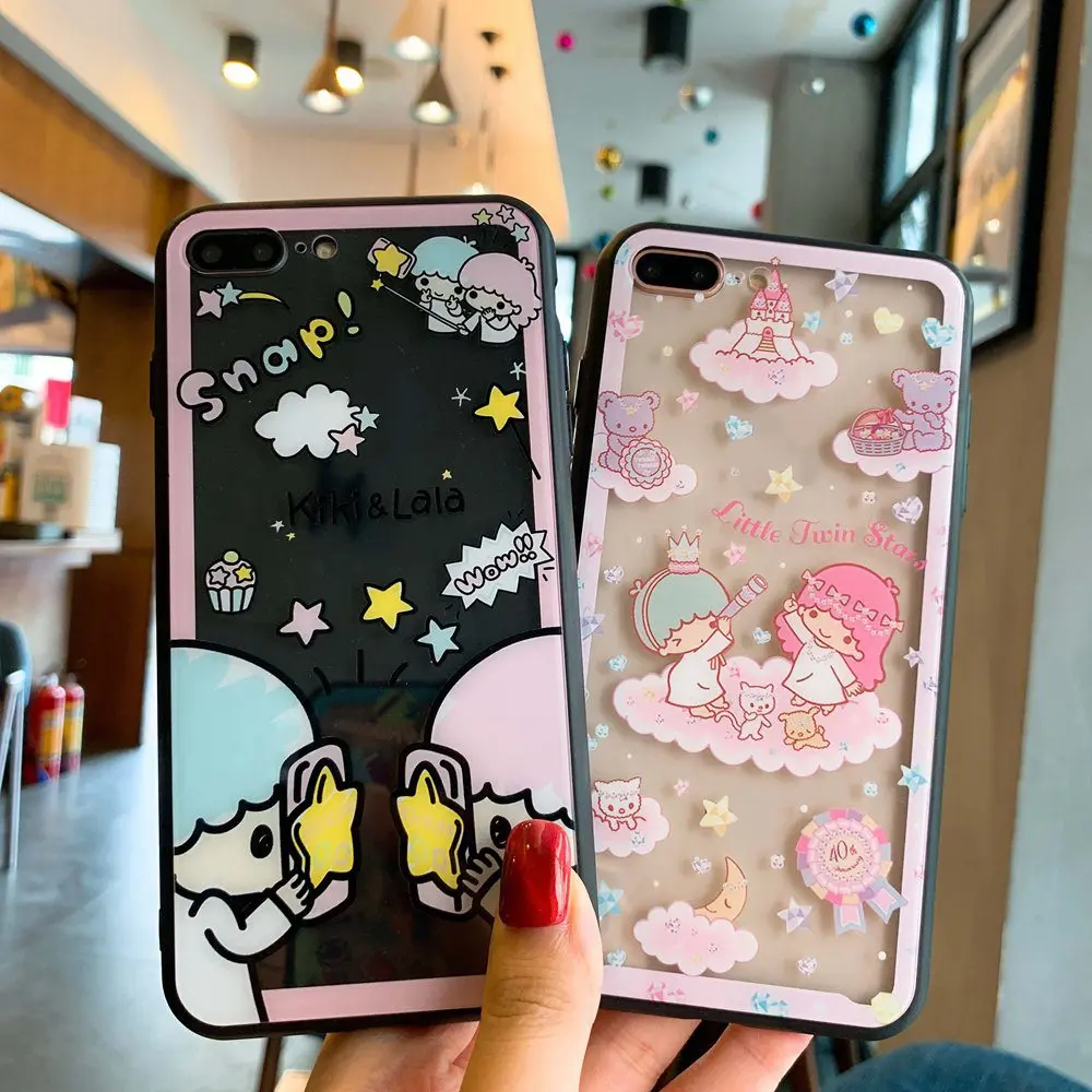 KISSCASE Cute Gemini Pattern Case For iphone 7 X XR XS MAX PC Phone Cases 8 6 6S Plus With Front Film Back Covers |