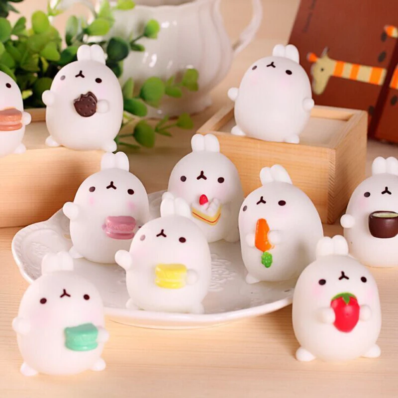 1 шт Kawaii Японии Моти мини Кролик Мягкий Дома фигурки животных игрушка-пищалка