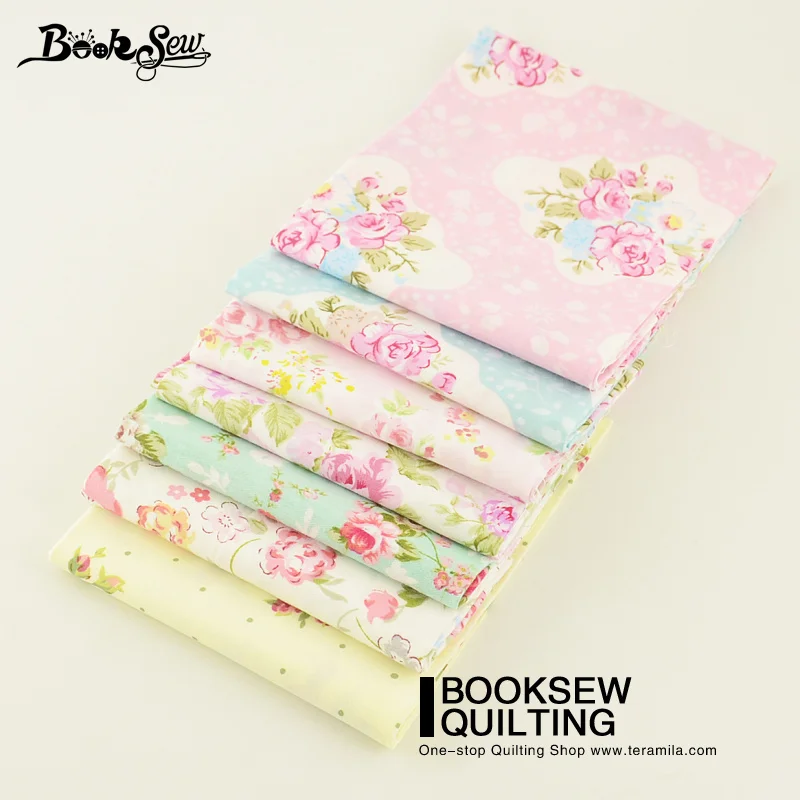 Booksew 7 шт. 40 см х 50 красивый цветочный принт четверть пучка 100% хлопок саржевая