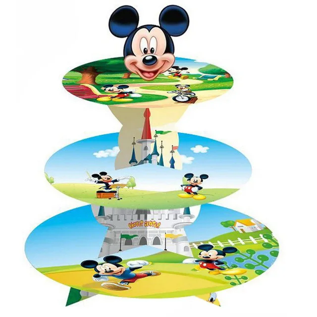 Mickey 1 комплект, 3-ярусный эльф, фея Динь-Динь, украшение для дня рождения, 3 ярусный торт, подставка для душа, принадлежности для детей, подставка для кексов, конфета-бар - Цвет: Mickey