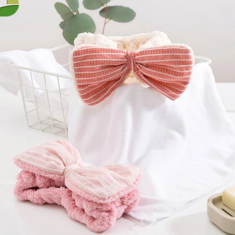 Модная милая мягкая флисовая повязка на голову с бантом и для макияжа эластичная