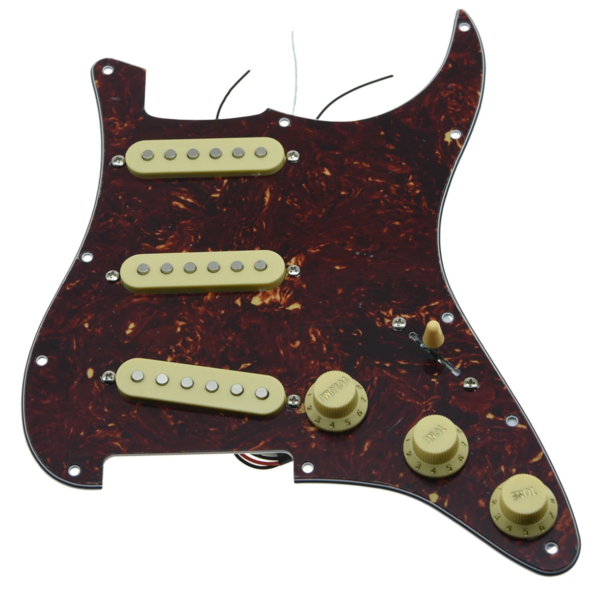 Vintage Tortoise-IV KAISH различные пользовательские Strat Pickguard Prewired ST SSS Pickguard с керамическими звукоснимателями подходит для Fender загруженный Pickguard - Цвет: Vintage Tortoise-IV