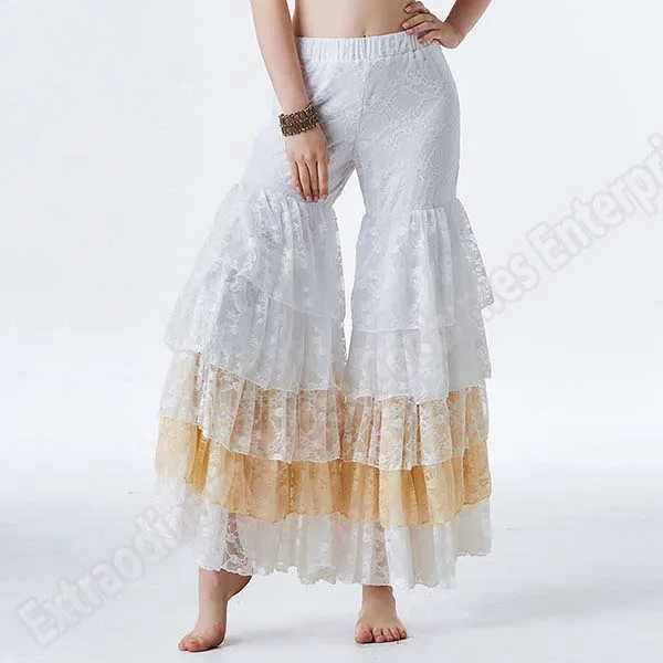 Pants Племенной танец живота бюстгальтер брюки костюм с ремнями аксессуары хип шарф кольца винтажные монеты топы цыганские Женщины Танец живота брюки слои - Цвет: Pants