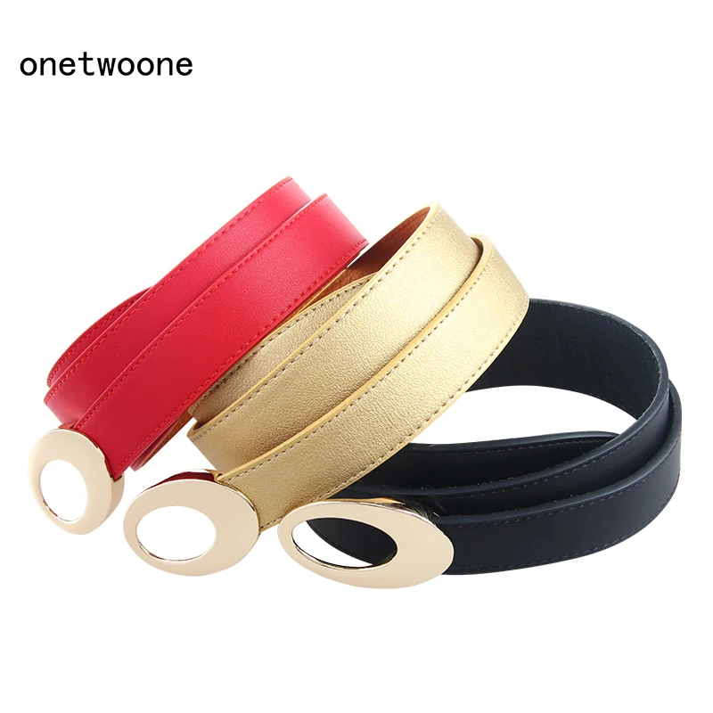 Женский Классический ремень модное пальто кожаный для женщин с пряжкой из