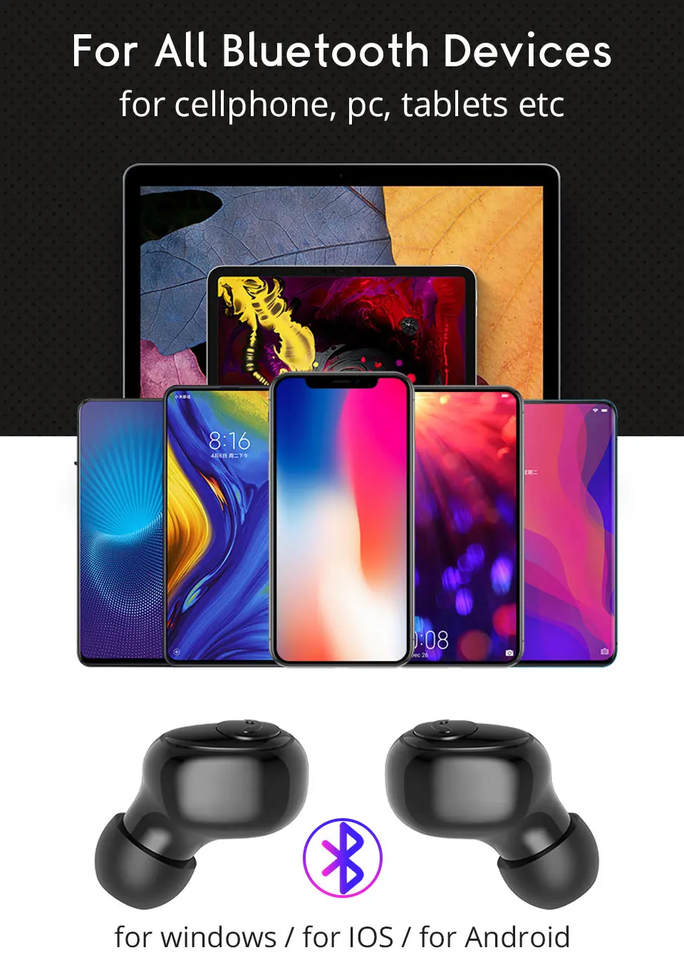 TWS Bluetooth наушники 5,0 для mi 9t pro Беспроводные наушники для xiaomi mi a3 светодиодный дисплей 3500 мАч чехол для зарядки для телефона