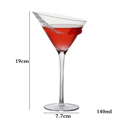 140ml 2pcs Косой рот красное вино бокал шампанского стекло креативный бургундское вино бокал стеклянная чашка Бар Ресторан Питьевая утварь - Цвет: 140ml 2pcs