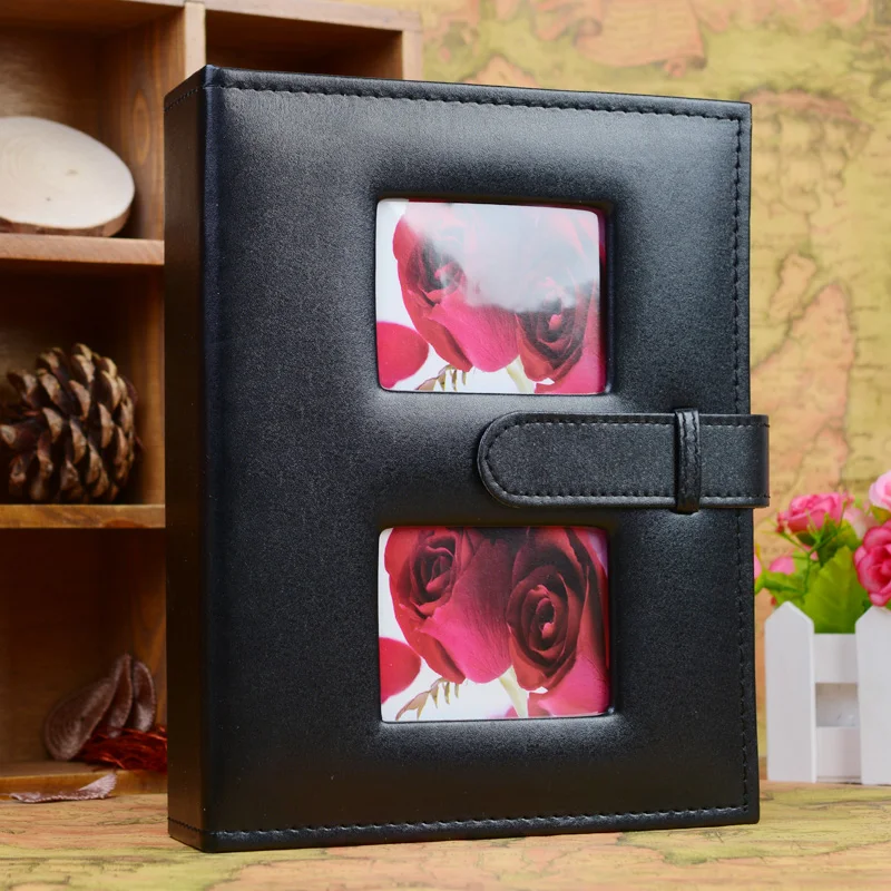 Фотоальбом с кожаным покрытием "Хай-энд", междустраничный, размером 4R (15,2 х 10,2 см), 200 карманов для фотографий, для детей и семьи, с пряжкой.