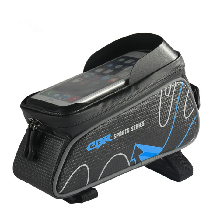 Blue Велосипедная сумка для велосипеда MTB BMX, складные велосипеды Pannier, Передняя верхняя труба, водонепроницаемый чехол для хранения, каркасные сумки, велосипедная стойка, аксессуары - Цвет: Blue