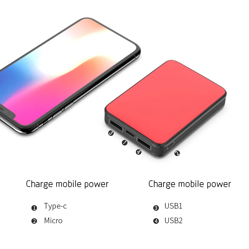 Чехол с зеркальной дополнительное внешнее портативное зарядное устройство 10000mAh