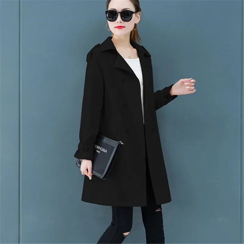 Женская ветровка средней длины однотонная приталенная куртка элегантная