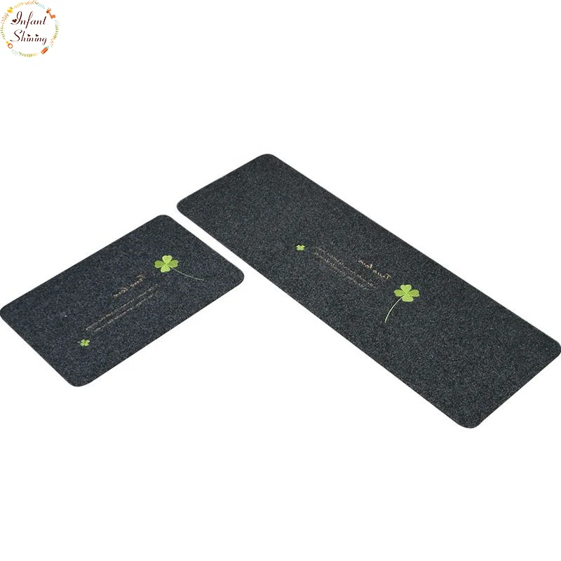 Infant Shining 2PCS Kitchen Mat Oil And Water Absorption Carpet Non-slip Door Mat Living Room Floor Mat Machine Washable Carpet