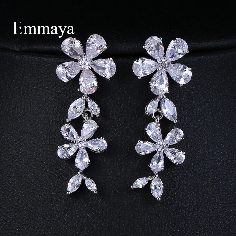 Серьги EMMAYA в форме подсолнуха с фианитами женские роскошные украшения для