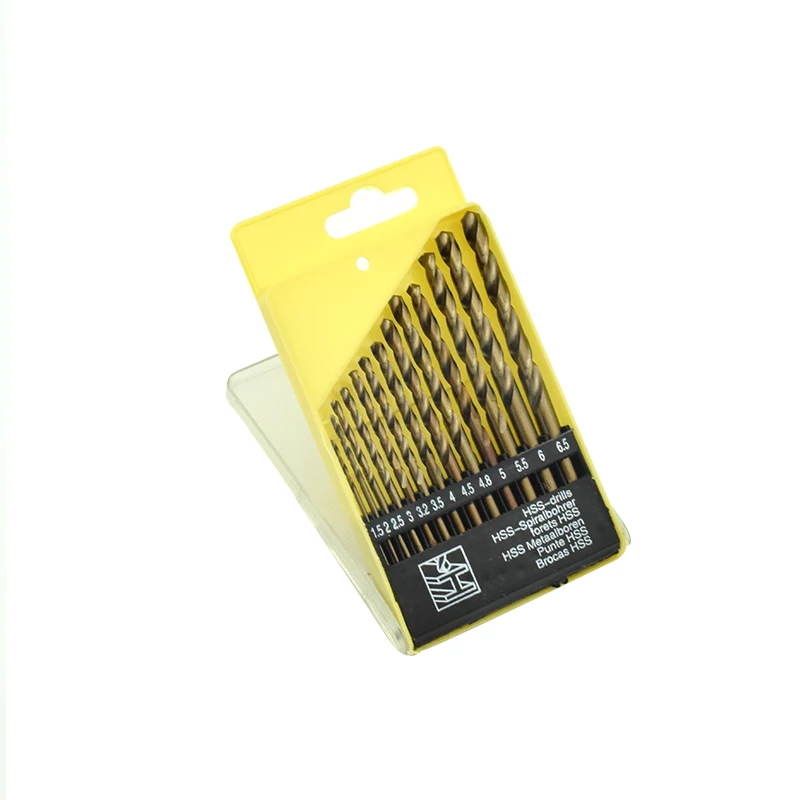 Xinfeiyang 5Set/65Pcs High Speed Steel Cobaltiferous Twist Drill Bit Wood Metal Drilling Quality 1.5-6.5mm Iron Box | Инструменты
