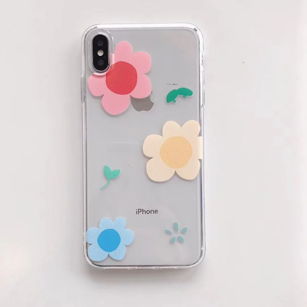 Милый цветочный корейский стиль чехол для телефона iPhone X XSMax XR 8 7 6 s Plus ультра